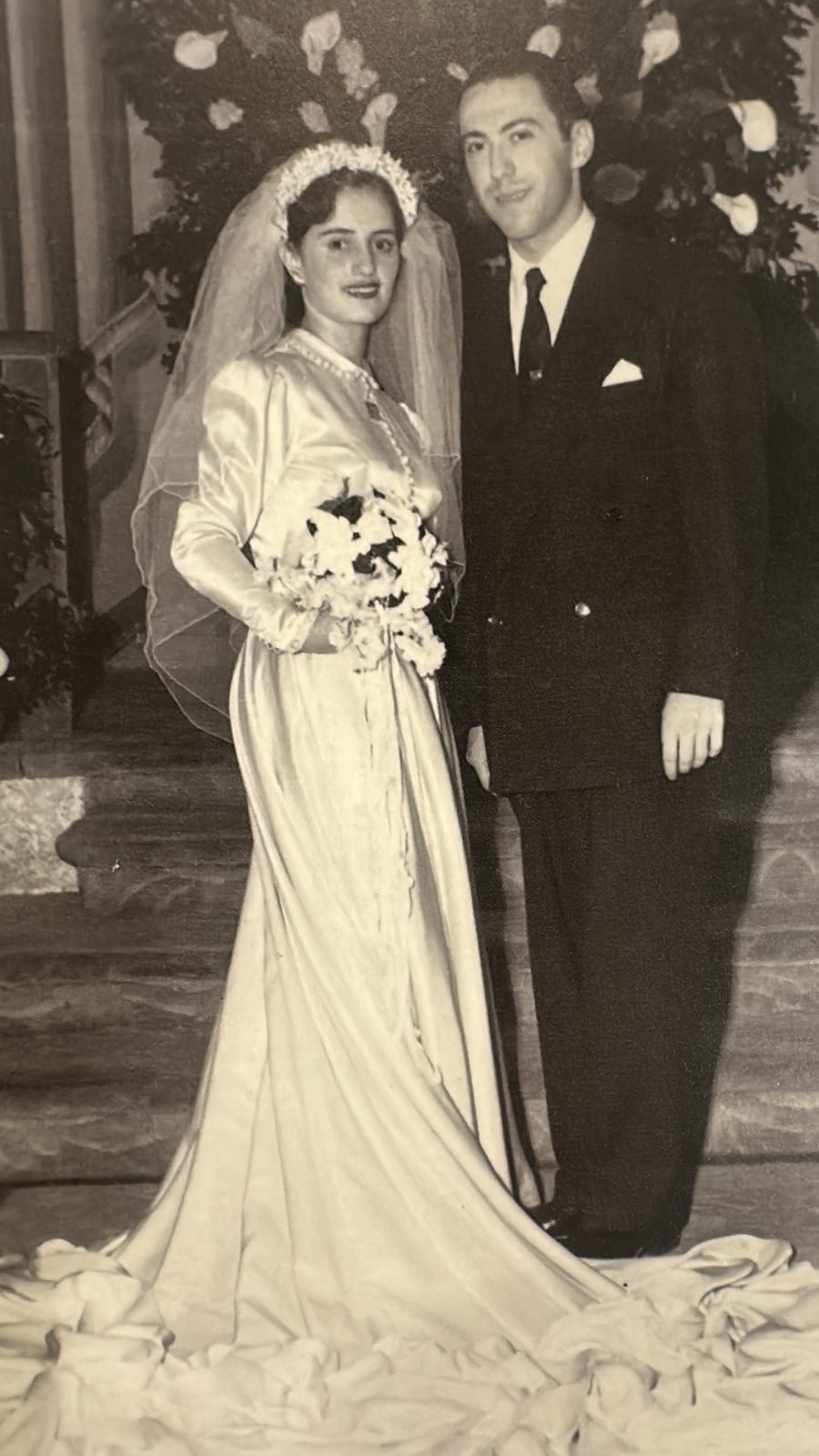 Papi and Babi on their wedding day, Brooklyn, 1951.